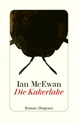 Coverbild: Ian McEwan, Die Kakerlake. Die obere Hälfte wird von Umriss eines Kakerlakenkopfes eingenommen, der Rest des Bildes ist cremeweiß.